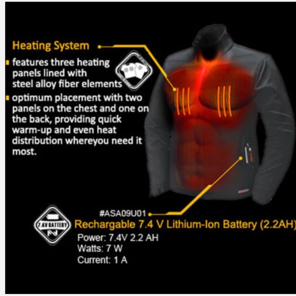 New jacket with battery mobile warming hooded heated grey gunmetal - Picture 7 of 10